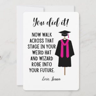 Wizard Robe and Hat Graduation Funny Custom Card