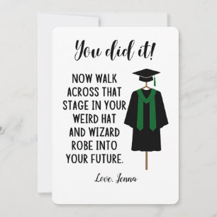 Wizard Robe and Hat Graduation Funny Custom Card