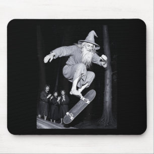 Wizard Skateboarding Funny Meme Skater Halloween G Mouse Pad