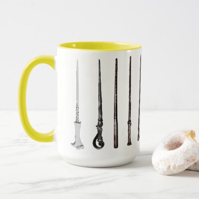 Wizard Wand Mug in Yellow (With Donut)