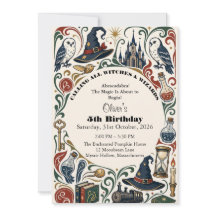 Wizard & Witches Story Book Magic Vintage Birthday