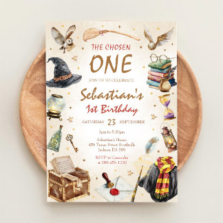 Wizard Witches the Chosen One Birthday Invitation