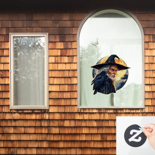 Wizard with a Raven - Halloween Fan Fun 2 (Home Window)