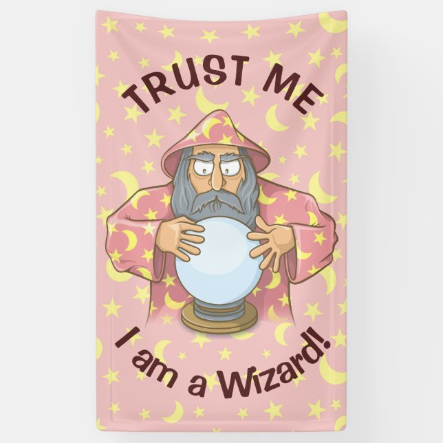 Wizard with Ball Banner (Vertical)