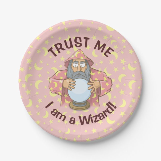 Wizard with Ball Paper Plate (Front)