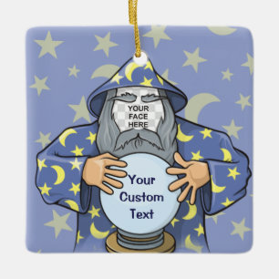 Wizard with your face ceramic ornament