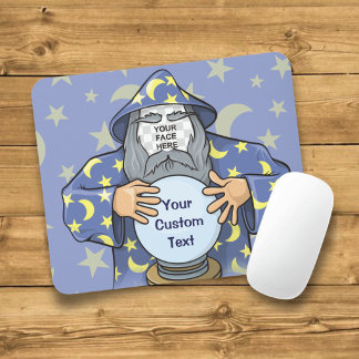Wizard with your face mouse pad