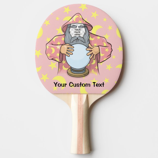 Wizard with your face ping pong paddle (Front)