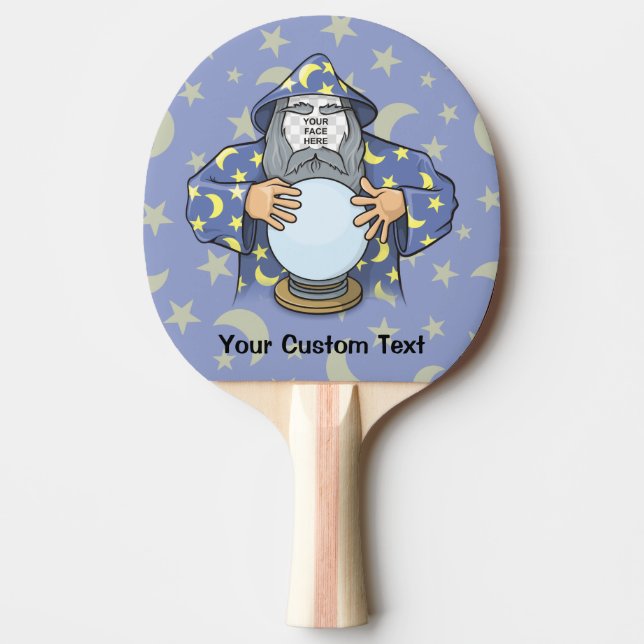 Wizard with your face ping pong paddle (Front)