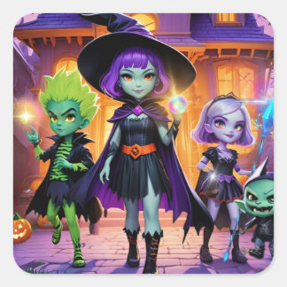 Wizards and Ghouls Square Sticker