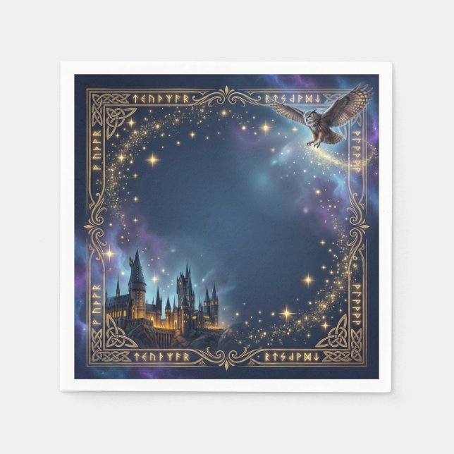 Wizards & Witches Birthday Magical Wizardry Party Napkin (Front)