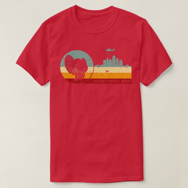 Wkrp Turkey Drop Retro Style T-Shirt (Design Front)