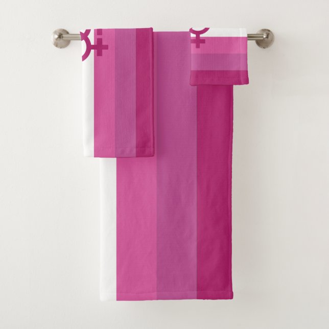 WLW Lesbian Pride Flag Bath Towel Set (Insitu)