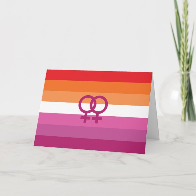 WLW Lesbian Pride Flag Card (Front)