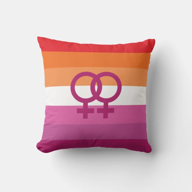 WLW Lesbian Pride Flag Cushion (Front)