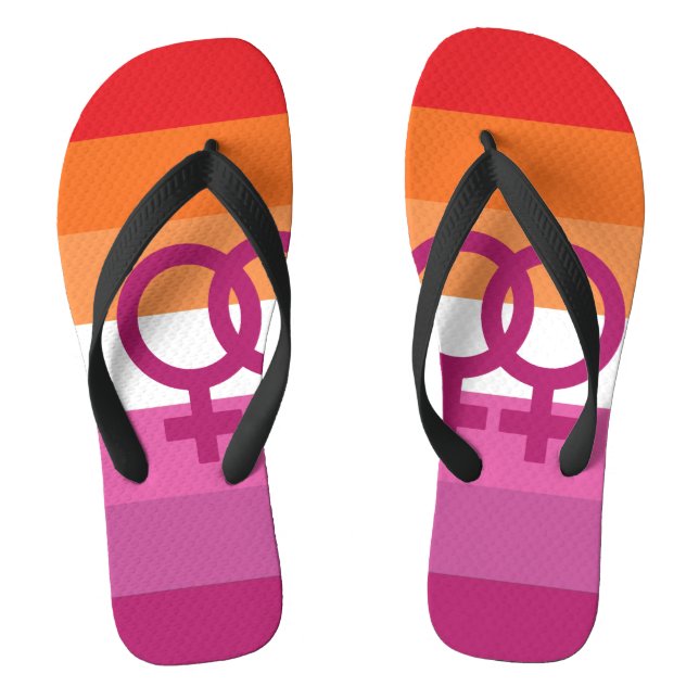 WLW Lesbian Pride Flag Jandals (Footbed)
