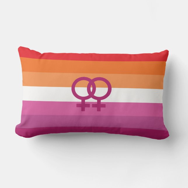 WLW Lesbian Pride Flag Lumbar Cushion (Front)