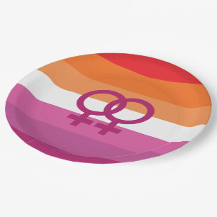 WLW Lesbian Pride Flag Paper Plate
