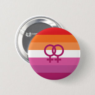 WLW Lesbian Pride Flag (Sunset) 6 Cm Round Badge
