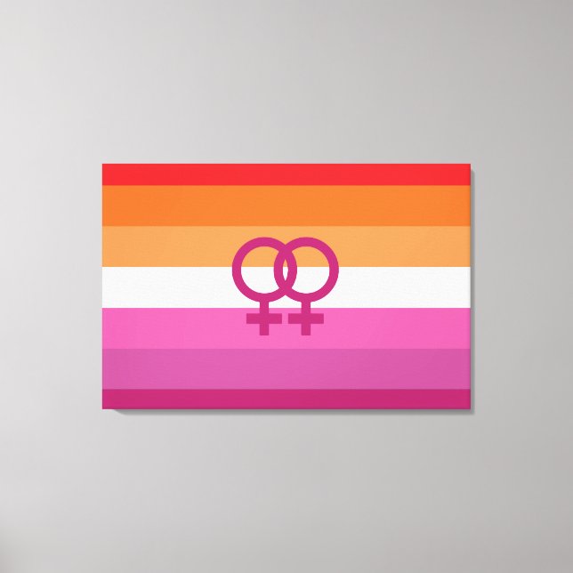 WLW Lesbian Pride Flag (Sunset) Canvas Print (Front)