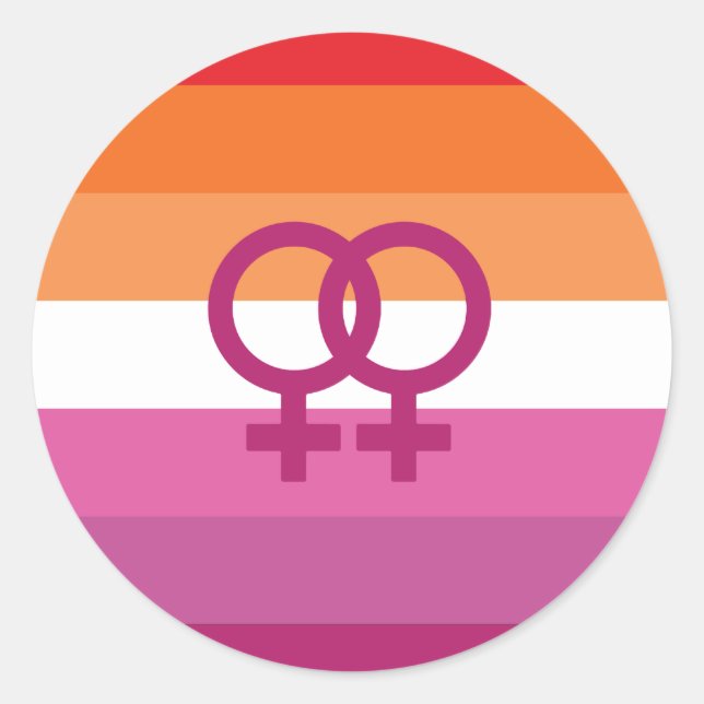 WLW Lesbian Pride Flag (Sunset) Classic Round Sticker (Front)