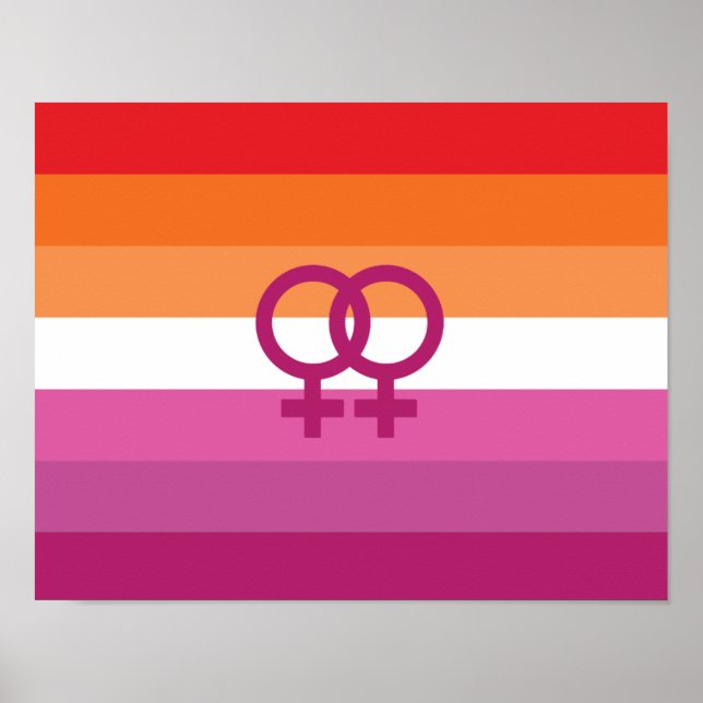 WLW Lesbian Pride Flag (Sunset) Poster (Front)
