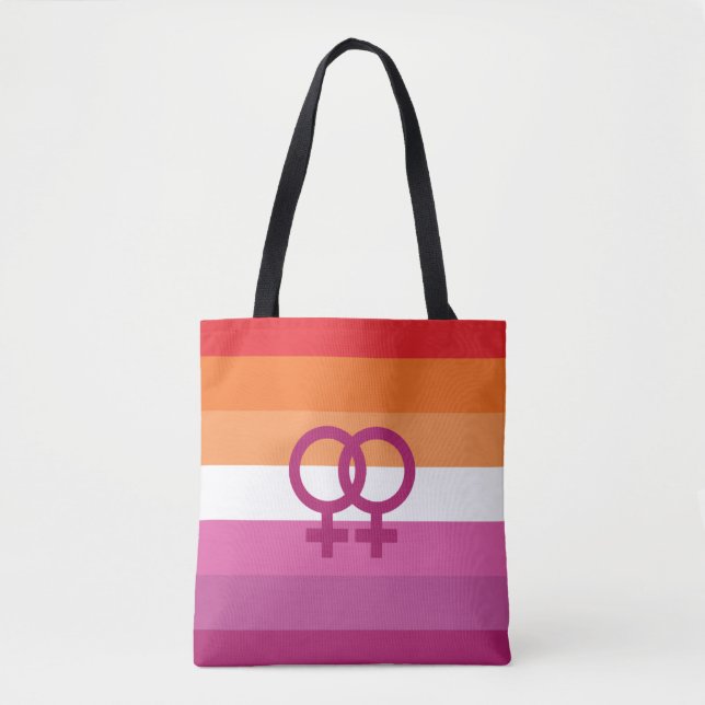 WLW Lesbian Pride Flag (Sunset) Tote Bag (Front)