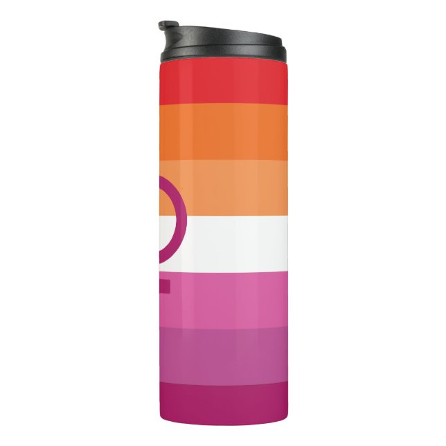 WLW Lesbian Pride Flag Thermal Tumbler (Rotated Right)