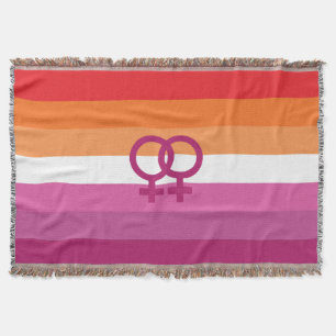 WLW Lesbian Pride Flag Throw Blanket