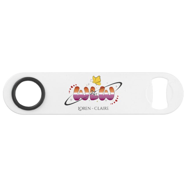 WLW Sunset Lesbian Flag Butterfly (Front (Horizontal))