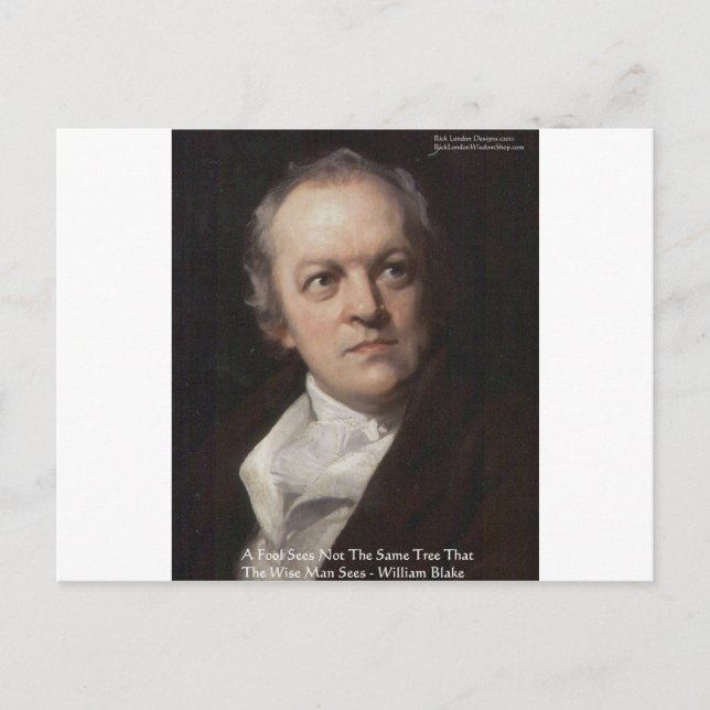 Wm Blake "Seeing Trees" Wisdom Quote Gifts Postcard (Front)