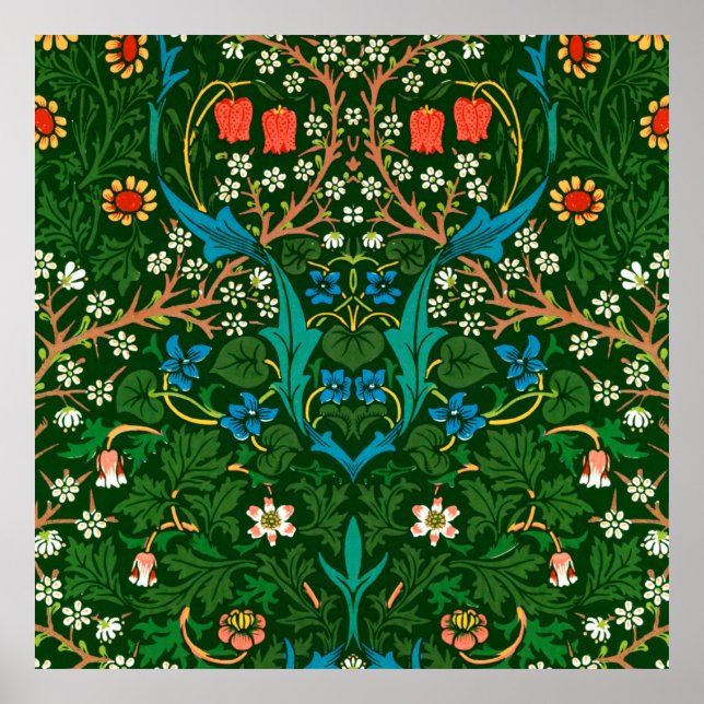 WM Morris Blackthorn Art Nouveau Pattern Poster (Front)