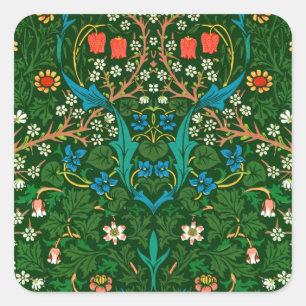 WM Morris Blackthorn Art Nouveau Pattern Square Sticker