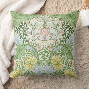Wm Morris Myrtle Floral Art Nouveau Bright Cushion