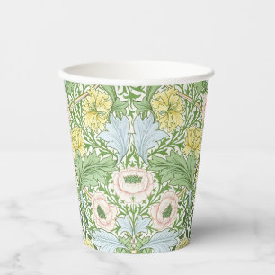 Wm Morris Myrtle Floral Art Nouveau Bright Paper Cups