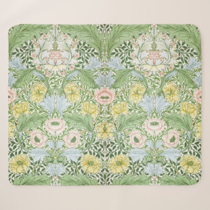 Wm Morris Myrtle Floral Art Nouveau Bright Sherpa Blanket