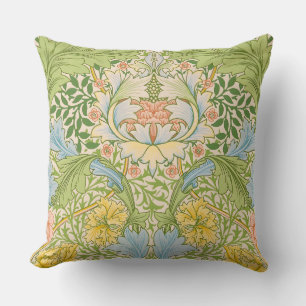 Wm Morris Myrtle Floral Art Nouveau Pastel Cushion