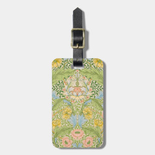 Wm Morris Myrtle Floral Art Nouveau Pastel Luggage Tag