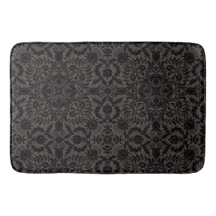 Wm Morris Seamless Vine Black Charcoal Pattern Bath Mat