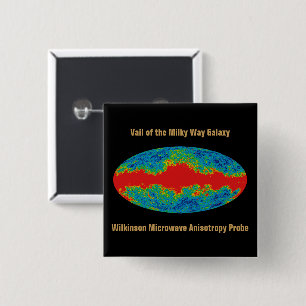 WMAP, Vail of Milky Way Galaxy Over Universe 15 Cm Square Badge