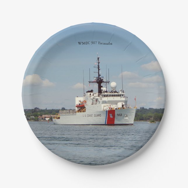 WMEC 907 Escanaba paper plate (Front)