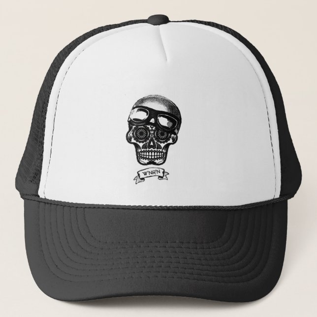 W'nR'n Scroll Sugar Skull Mother Trucker Cap (Front)