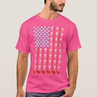 Wo American Flag Golf Funny Golfing Usa Golfer Gol T-Shirt