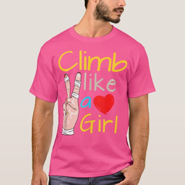 Wo And Girls Rock Climbing T-Shirt (Front)