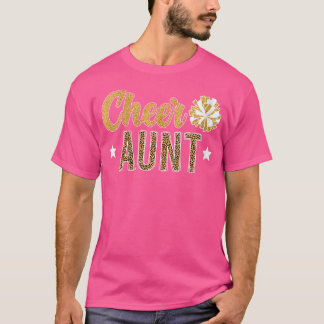 Wo Cheer Aunt Leopard Cheerleading Auntie Cheerlea T-Shirt