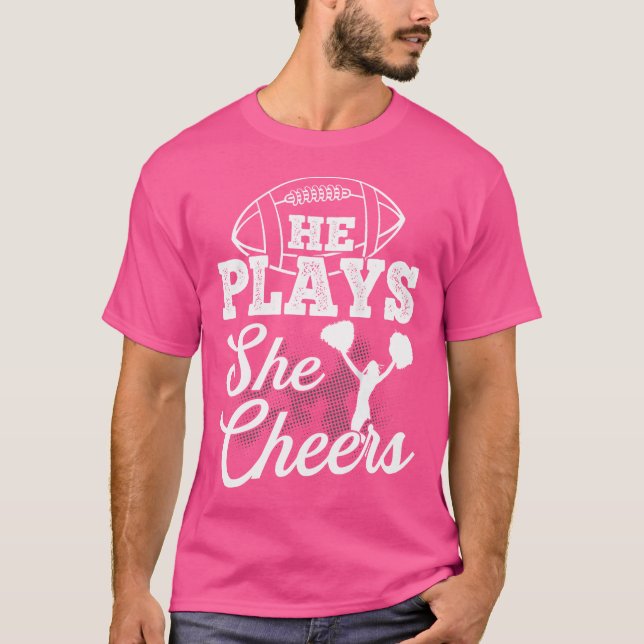 Wo Cheer Mum Football Son Cheerleading Daugher Che T-Shirt (Front)