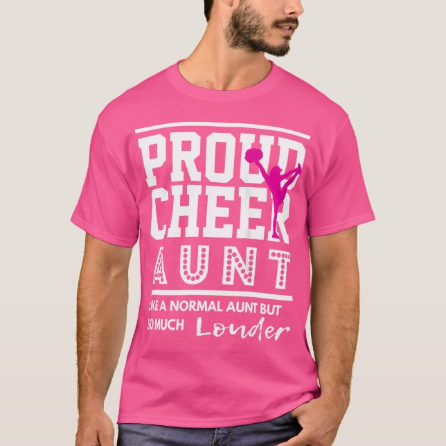 Wo Cheerleading Aunt Proud Cheer Aunt T-Shirt (Front)