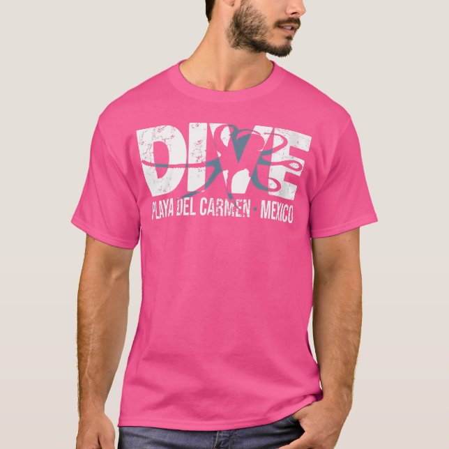 Wo Dive Playa Del Carmen Mexico Octopus Scuba Divi T-Shirt (Front)