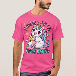 Wo Funny Chubby Girls Cuddle Better Cute Unicorn C T-Shirt
