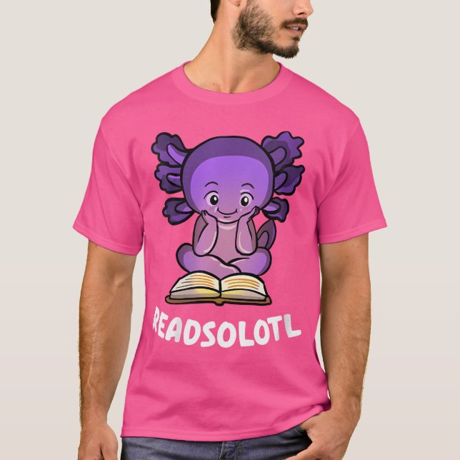 Wo Funny Reading Fish Books Lizard Readsolotl Read T-Shirt (Front)